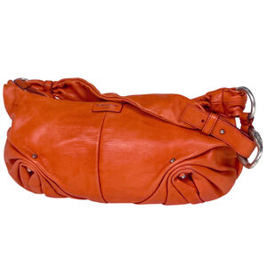 Yves Saint Laurent logo shoulder bag, Mamounia handbag, leather, orange, 1221...